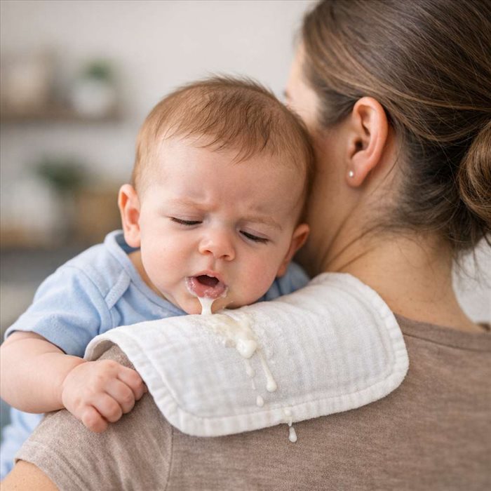 Pourquoi bébé régurgite-t-il longtemps après la tétée ? Causes et solutions